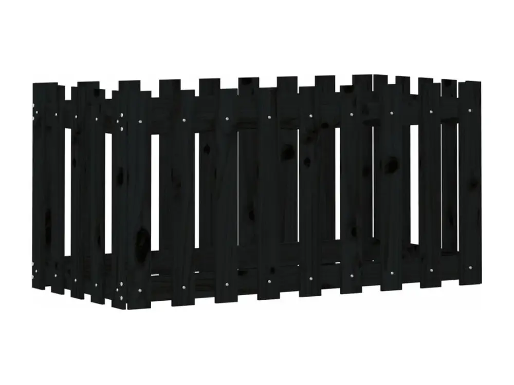 Lit surélevé de jardin design de clôture 100x50x50 pin massif