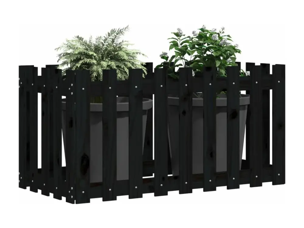 Lit surélevé de jardin design de clôture 100x50x50 pin massif