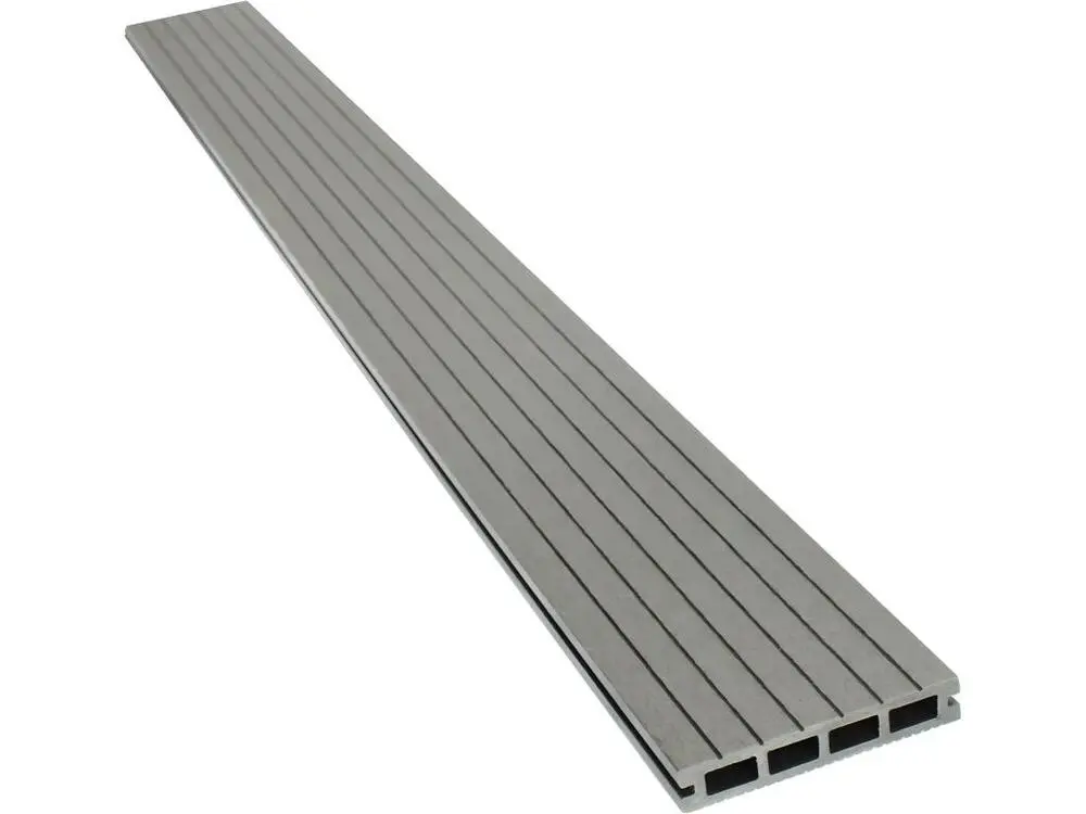 Lot de 3 lames de terrasse composite alvéolaires - Allongé: 2,4m - surface 1m² - Gris