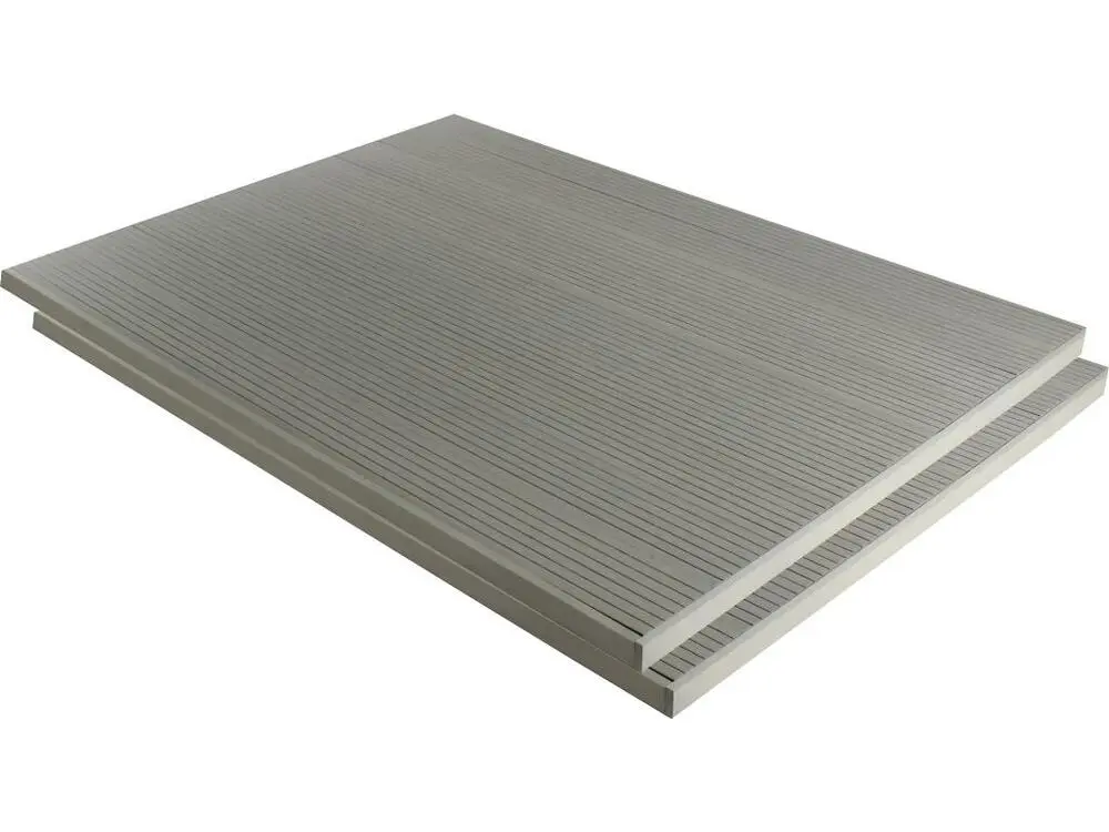 Lot de 3 lames de terrasse composite alvéolaires - Allongé: 2,4m - surface 1m² - Gris