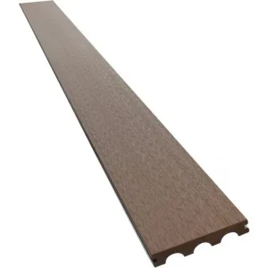 Lot de 3 lames de terrasse composite pleines - Grand: 2,4m -1 m2- Marron