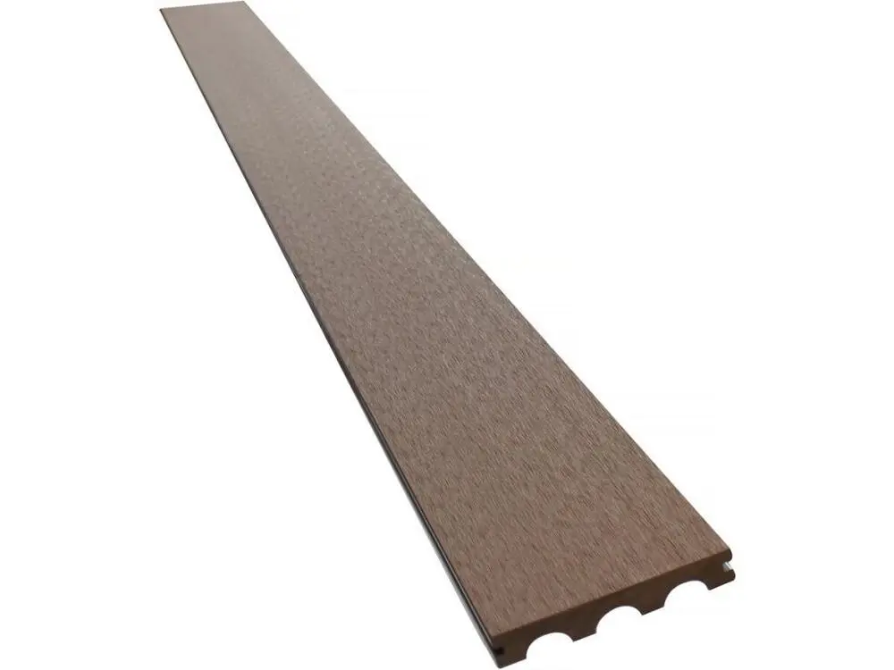 Lot de 3 lames de terrasse composite pleines - Grand: 2,4m -1 m2- Marron