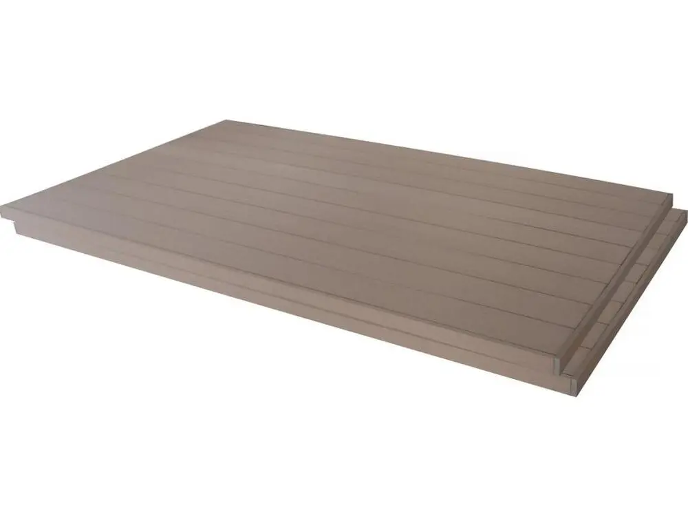 Lot de 3 lames de terrasse composite pleines - Grand: 2,4m -1 m2- Marron