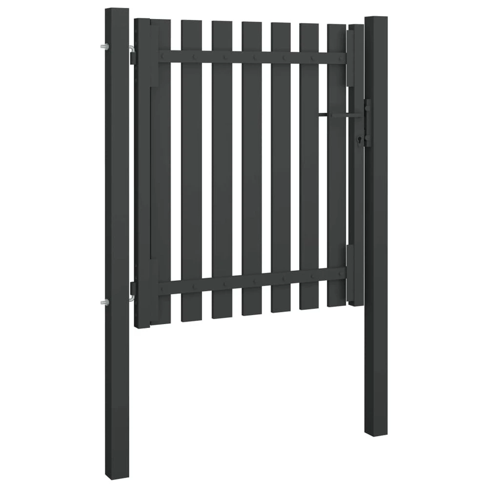 Portail de clôture de jardin acier 1x1,25 m anthracite