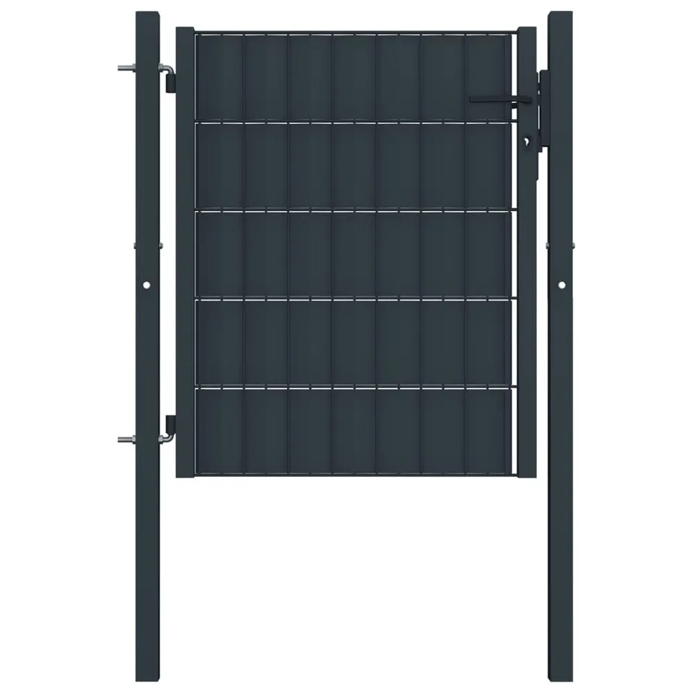 Portail de clôture VINYLE et acier 100x101 cm Anthracite