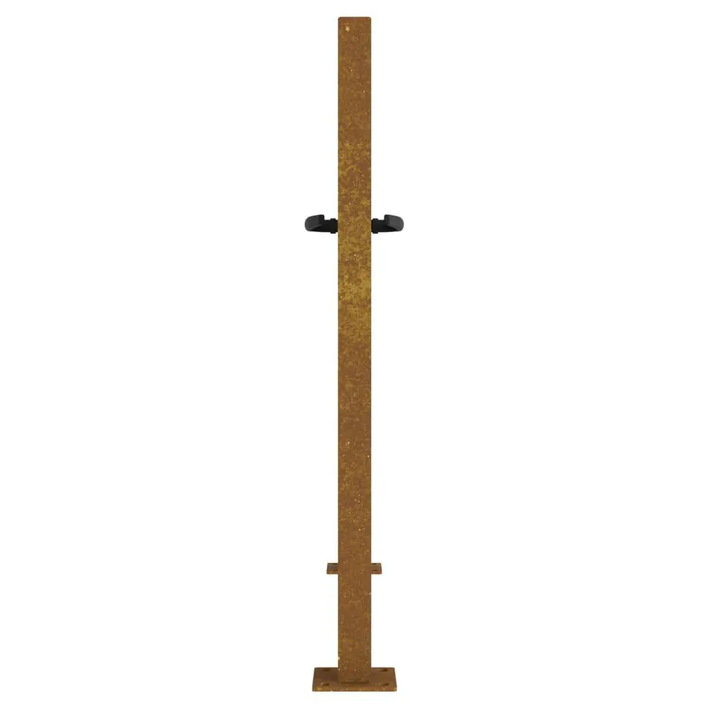 Portail de jardin 105x105 cm acier corten design de bambou