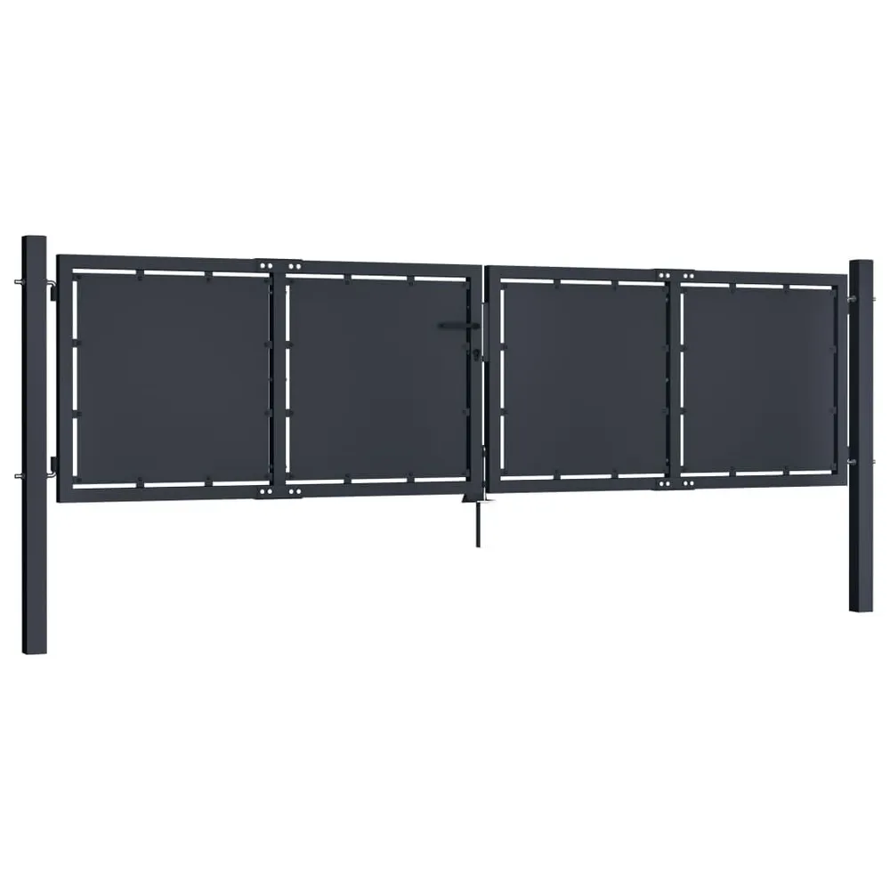 Portail de jardin Acier 300 x 100 cm Anthracite