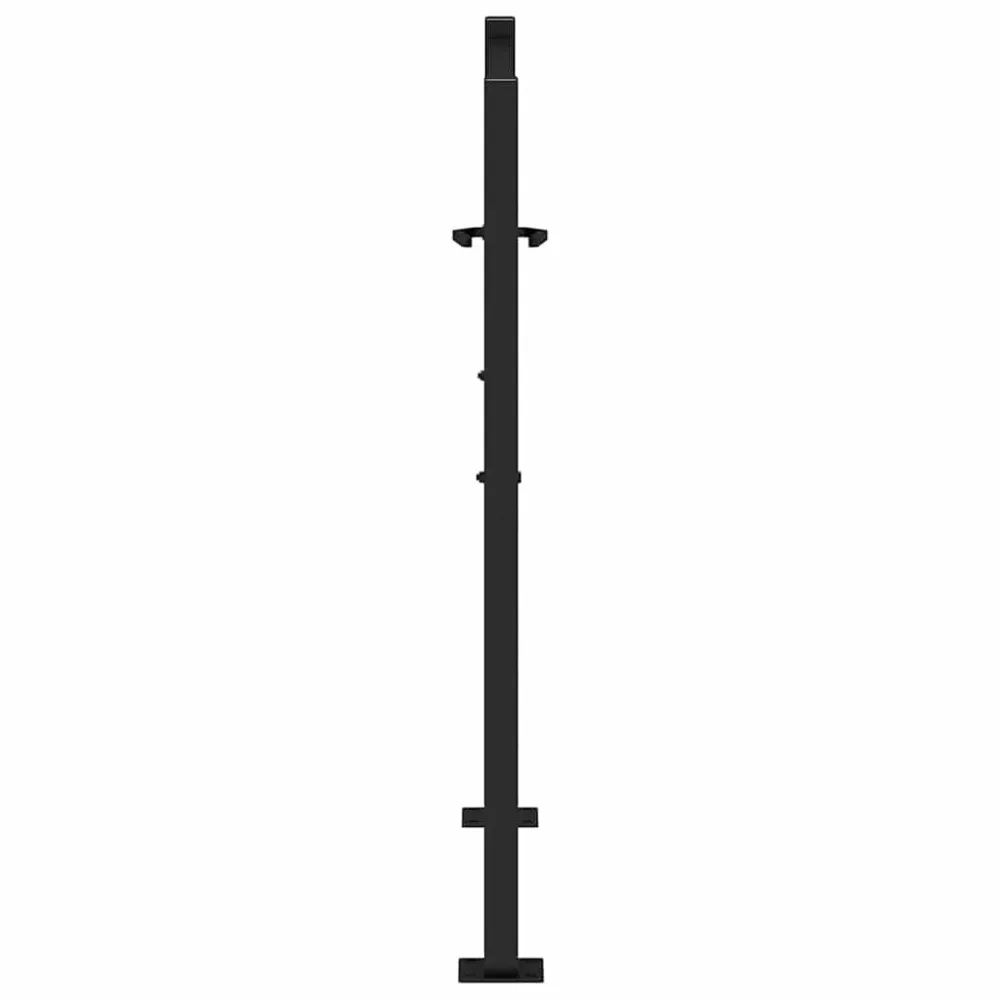 Portail de jardin noir 105x106 cm acier conception de feuilles