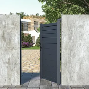 Portillon battant aluminium persien - L103 x H166 cm - Anthracite - VIAZO
