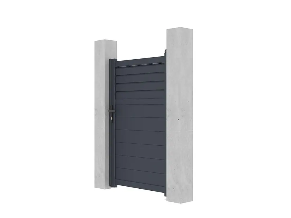 Portillon battant aluminium persien - L103 x H166 cm - Anthracite - VIAZO