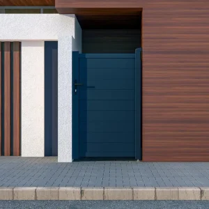 Portillon battant aluminium plein- L103 x H166 cm - Anthracite - NAZARIO