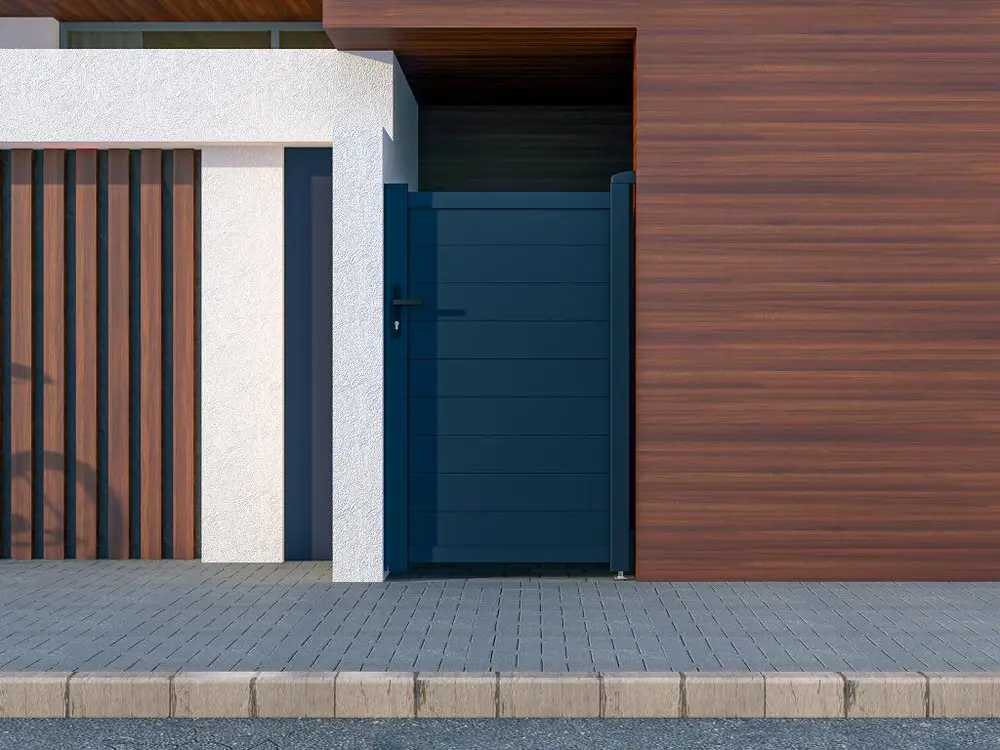 Portillon battant aluminium plein- L103 x H166 cm - Anthracite - NAZARIO