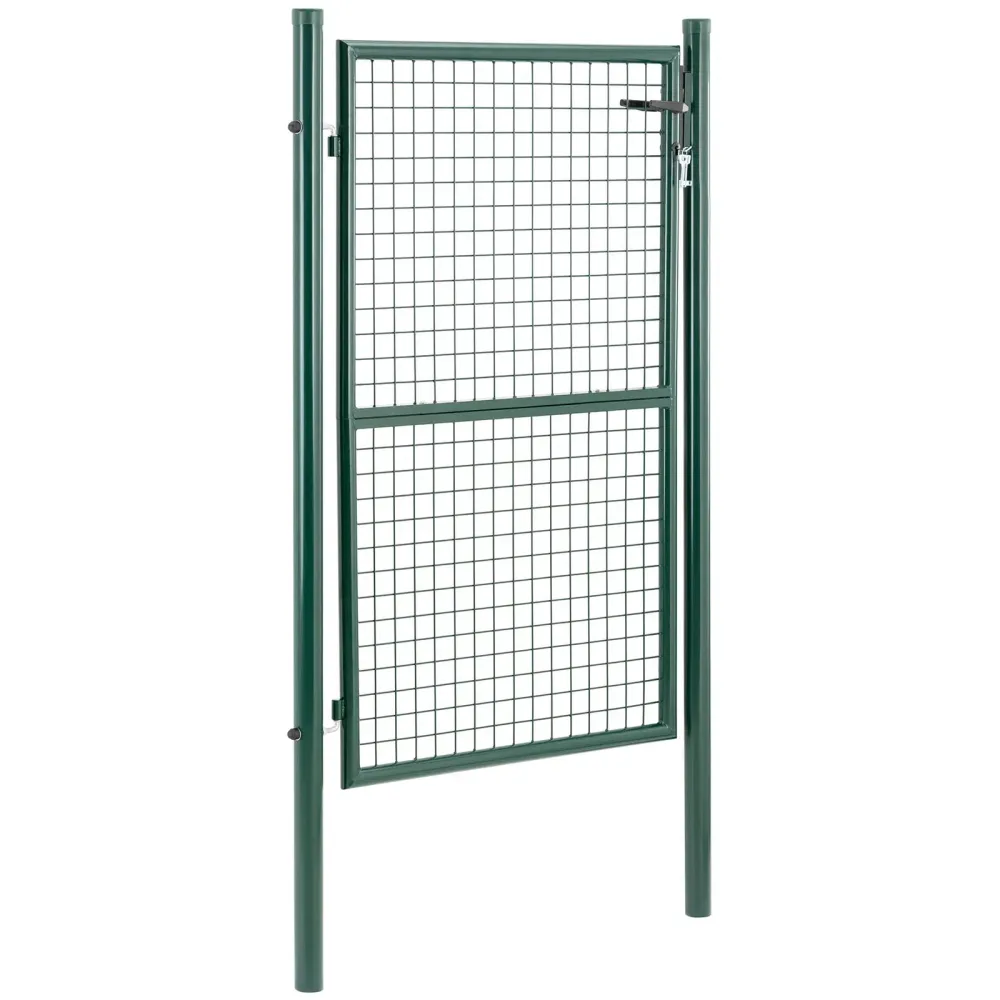 Portillon de jardin 107,5 x 196 cm acier peint par poudrage vert 14_0009647