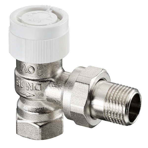 Certifié NF Corps thermostatique équerre AV9 - 3/4" - nickelé - OVENTROP