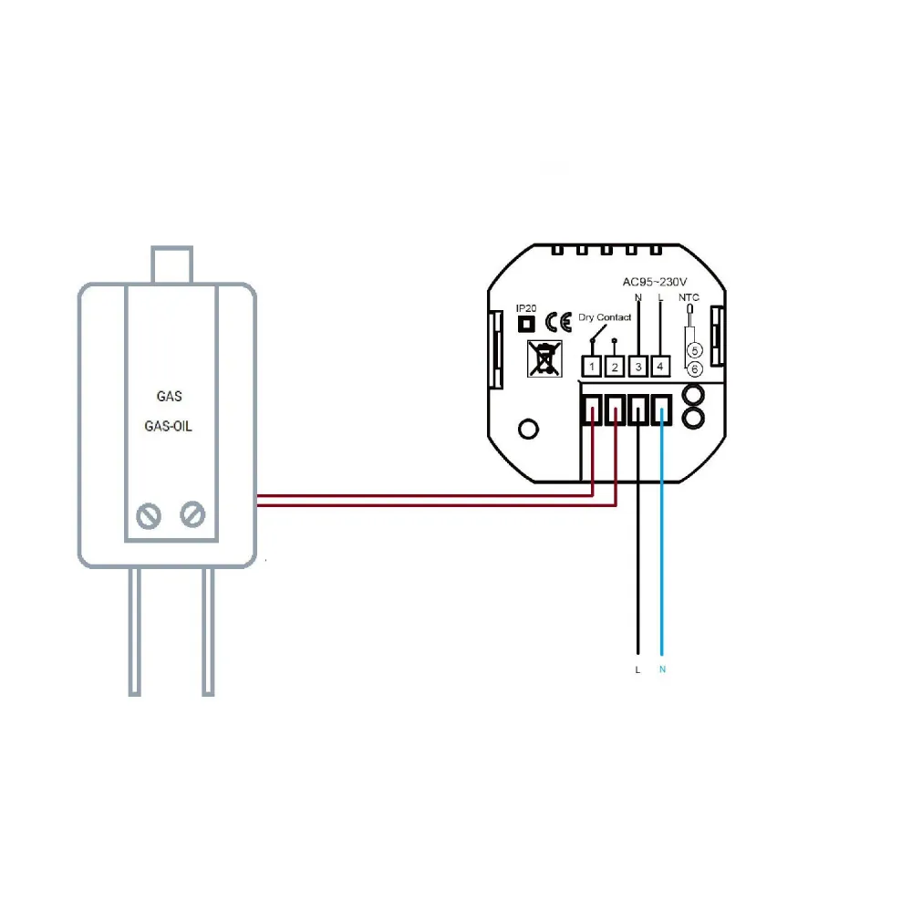 Thermostat intelligent blanc pour chauffage avec connexion Wi-fi programmable