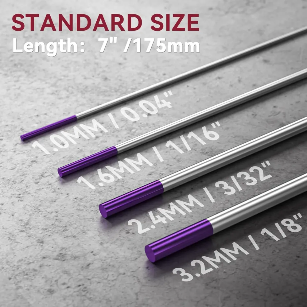 ARCCAPTAIN TIG Welding Tungsten Electrode colis de 10 Purple Non-Radioactive EWG