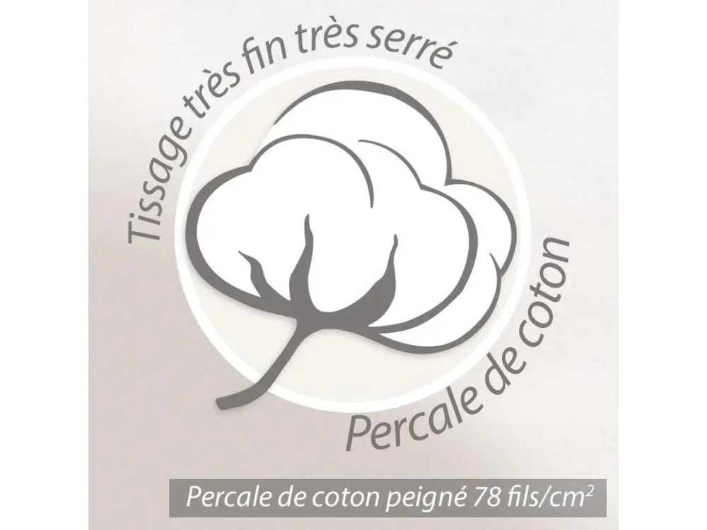 Taie de traversin 240x43 cm Percale pur coton PLUMES