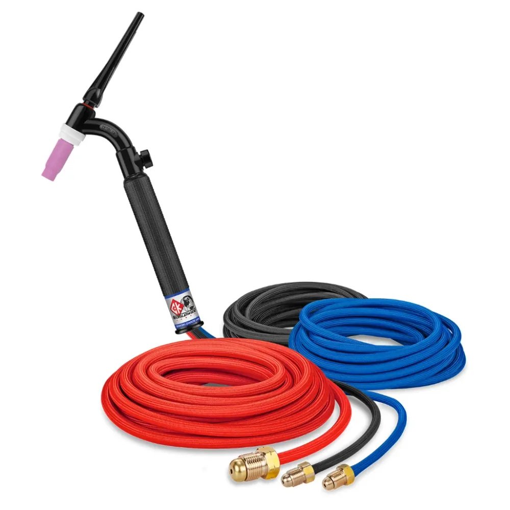 CK Worldwide CK18 Torche TIG à tête polyvalent refroidie à l'eau avec valve à gaz