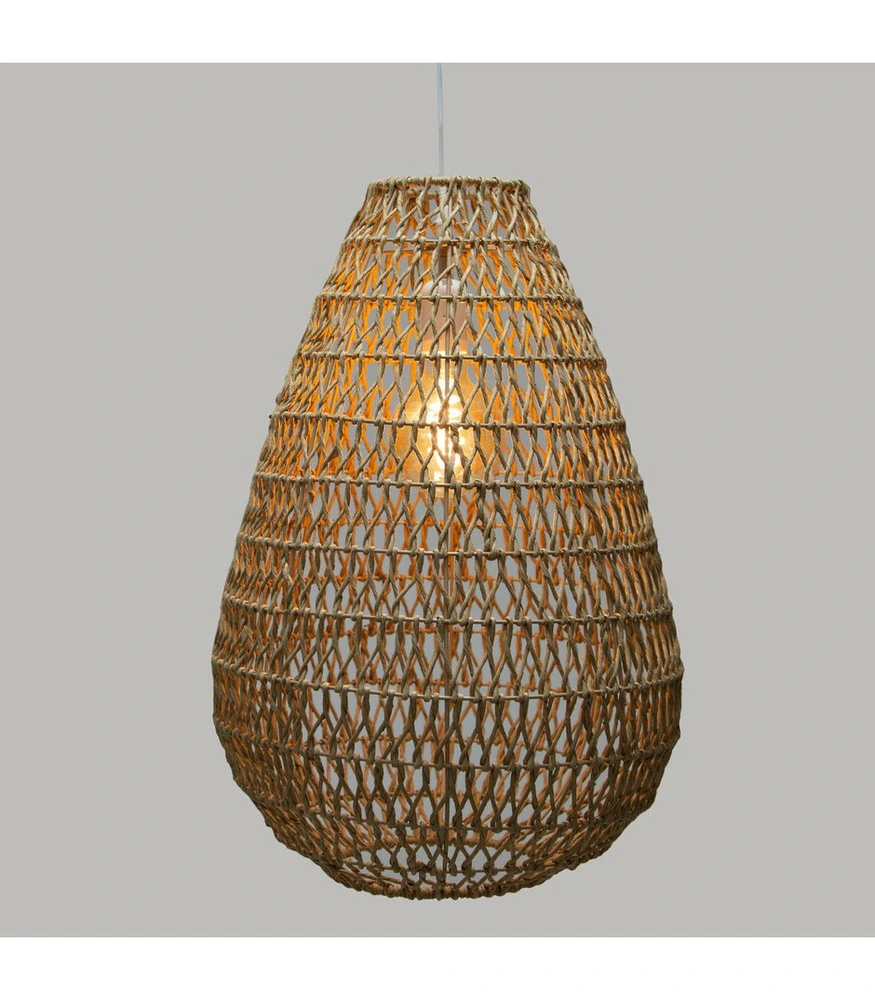 Transformateur LED Luminaire suspension en métal & corde d 37.5 cm crème