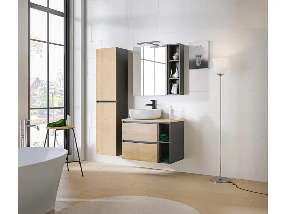 Armoire Haute MONAKO HC40 2D 40x33x170 Grisfoncé