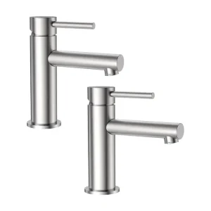 Cecipa max 2PCS Robinet pour Lavabo Brossé, Mitigeur pour Lavabo de Salle de Bain, Robinet pour Lavabo Eau Froide et Chaud...