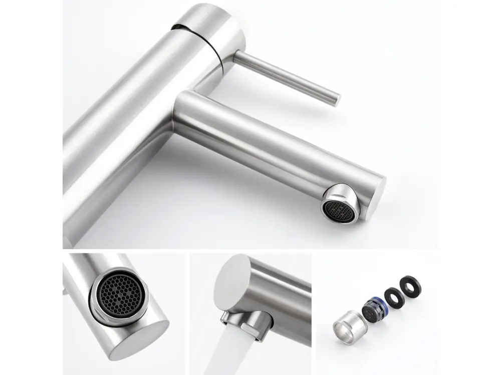 Cecipa max 2PCS Robinet pour Lavabo Brossé, Mitigeur pour Lavabo de Salle de Bain, Robinet pour Lavabo Eau Froide et Chaud...