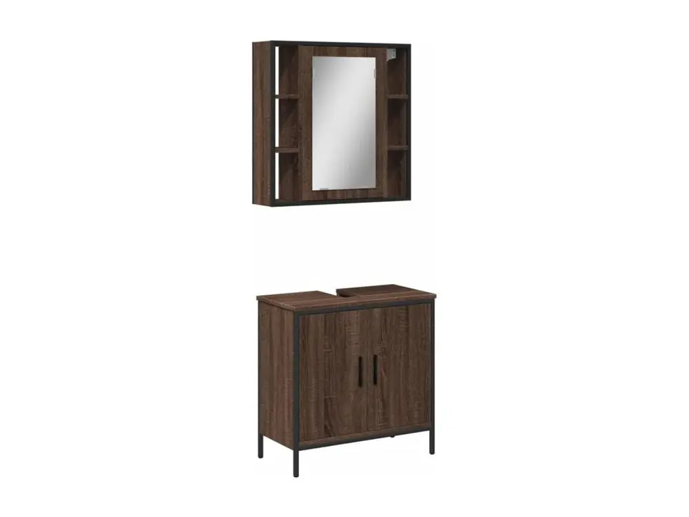 Ensemble de meubles de salle de bain 2 pcs Chêne marron