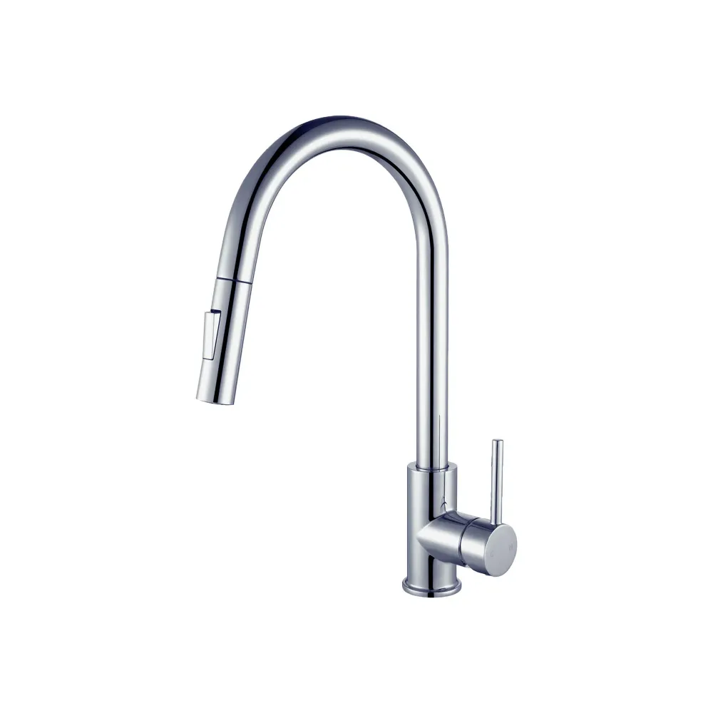 Robinet de cuisine avec bec rétractable à double jet MONROE-C, acier chromé