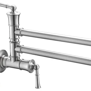 APPASO Robinet de cuisine mural Remplisseur de pot extensible pliant Nickel brossé 196BN