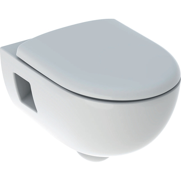 Pack WC suspendu Renova 53cm semi-caréné Rimfree abattant ralenti et déclipsable blanc - GEBERIT