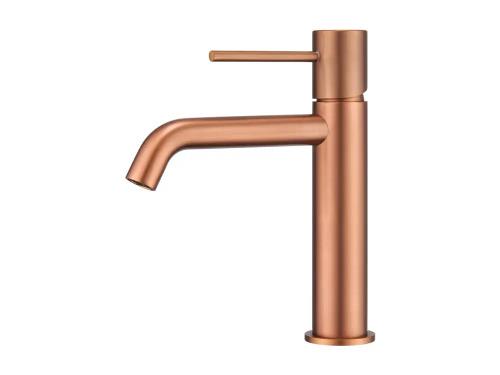 Robinet Mitigeur de Lavabo anti-calcaire Bec Bas Or Rose Cuivré IMEX MONZA BDM039-1ORC