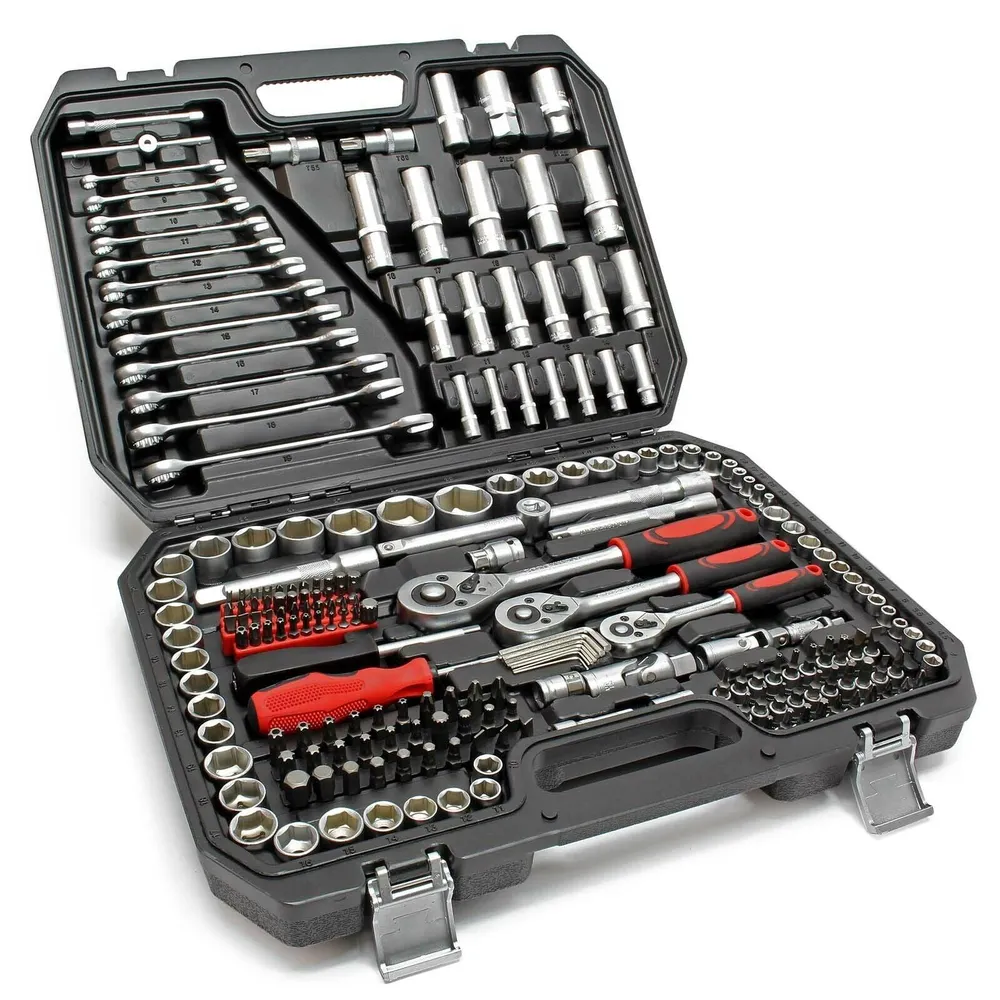 Coffret clé à cliquet 215 pièces kit majeur de serrage douille embouts acier carbone 16_0002251