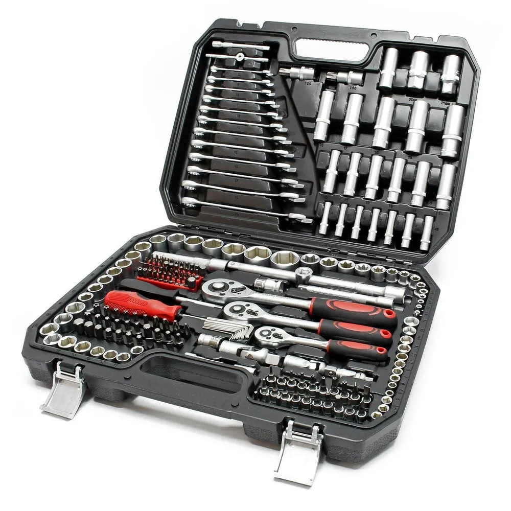 Coffret clé à cliquet 215 pièces kit majeur de serrage douille embouts acier carbone 16_0002251