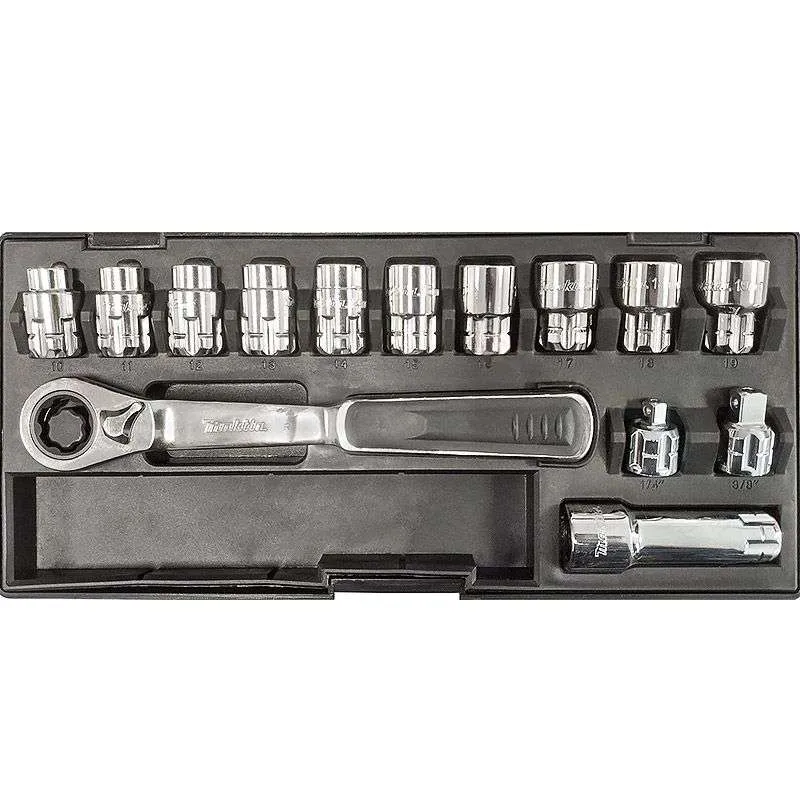 Coffret Clé à cliquet douilles traversantes métriques MAKITA B-65595