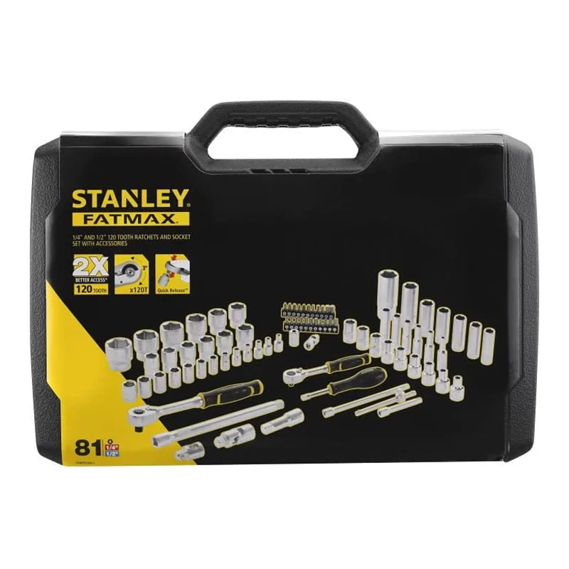 Coffret de douilles ¼’’ + ½’’ - jeu de 81 pcs - fatmax - STANLEY - FMMT82826-1