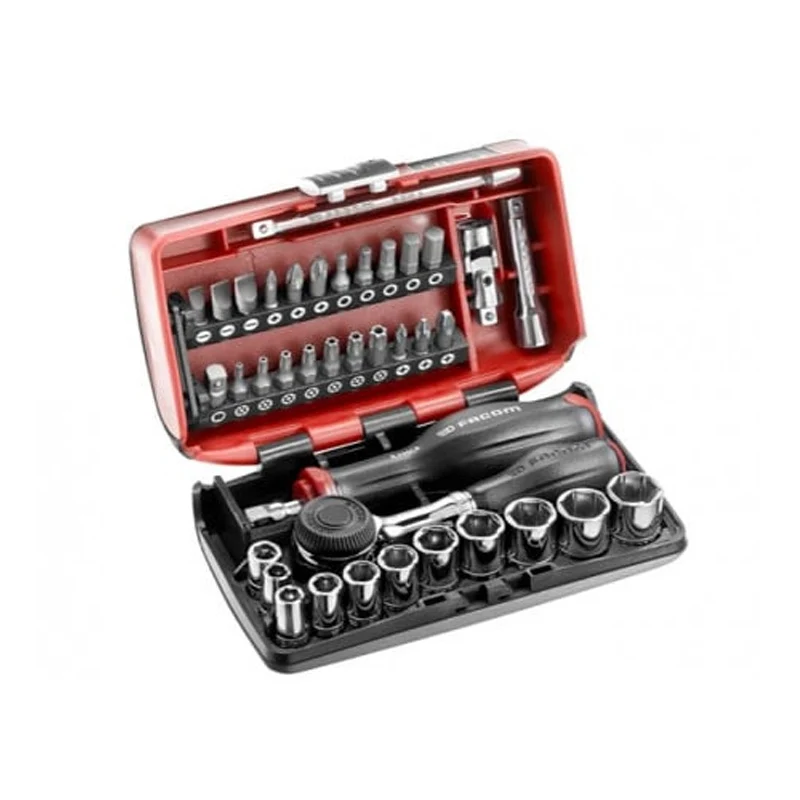 Coffret de majeur à cliquet manche rotatif avec douilles 1/4" FACOM R.360NANOPB 6 pans (38 pièces)