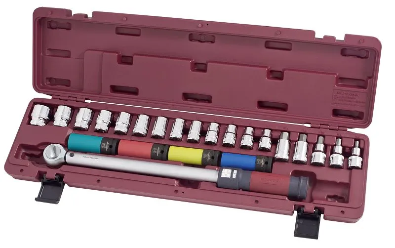 Coffret de majeur dynamométrique à clic commutable Kraftwerk jeu de clés dynamométriques 1/2 "40-200Nm 23 pièces...