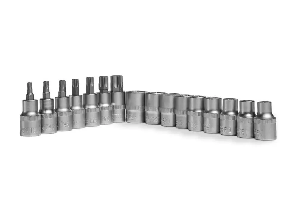 Coffret à Outils 16 Douilles ½“ Torx Acier Chromé Vanadium 16 pièces, 1/4 und 1/2 pouce