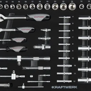 Plateau de clé à douille Kraftwerk 1/4"+3/8"+1/2" 86 pièces 105.102.011 prendre à bas prix