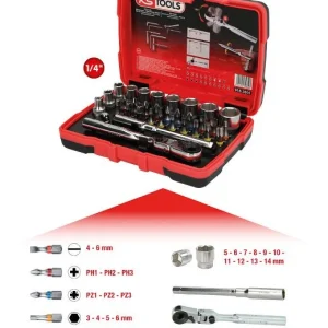 KS Tools Boîte à douilles pour embouts 1/4" TORSIONpower 33 pièces 918.3005 obtenir à bas prix
