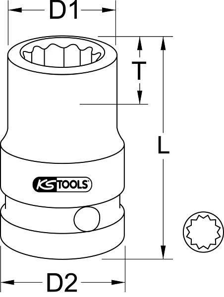 KS Tools Douille à chocs 1/2" 12 pans courte 10 mm 515.0910 prendre à bas prix