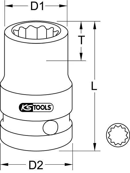 KS Tools Douille à chocs 3/8" 12 pans courte 5/16" 515.1570 se fournir à bas prix