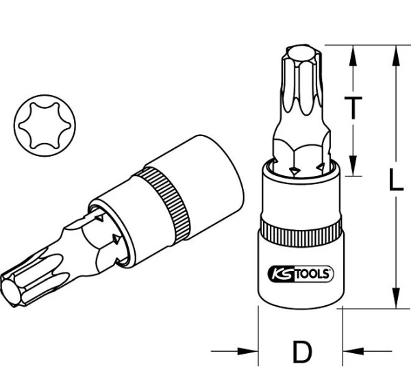 KS Tools Douille embout 1/2" pour vis Torx T70 longueur 120 mm phosphatée 911.4538 magasiner à bas prix