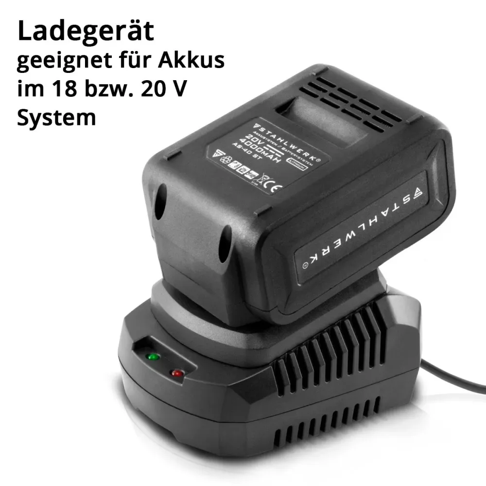 Chargeur Steelworks BC-90 ST Batterie Prompt Charger | Charger avec 3 Affichage de charge et LED de charge pour 18 V | Tou...