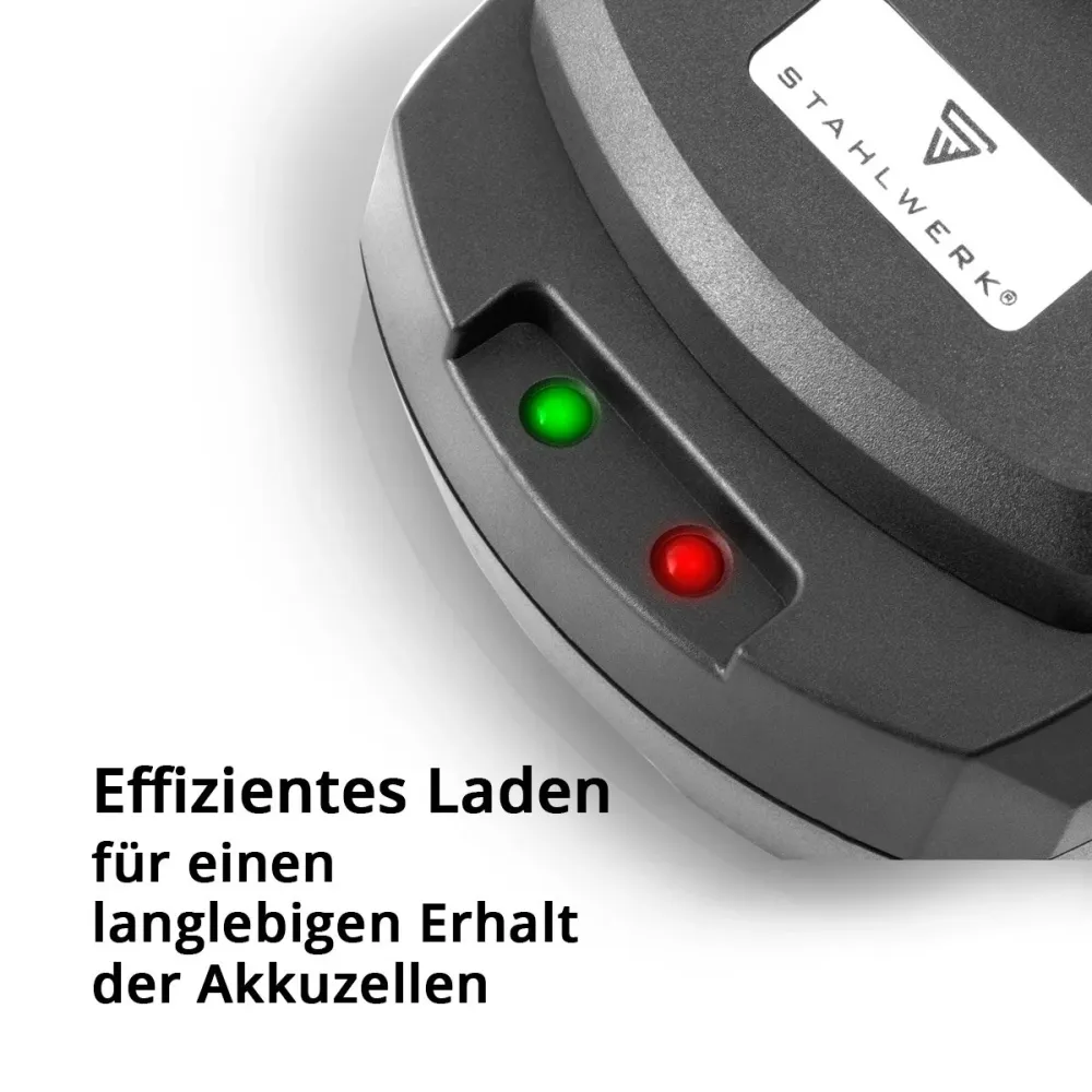 Chargeur Steelworks BC-90 ST Batterie Prompt Charger | Charger avec 3 Affichage de charge et LED de charge pour 18 V | Tou...