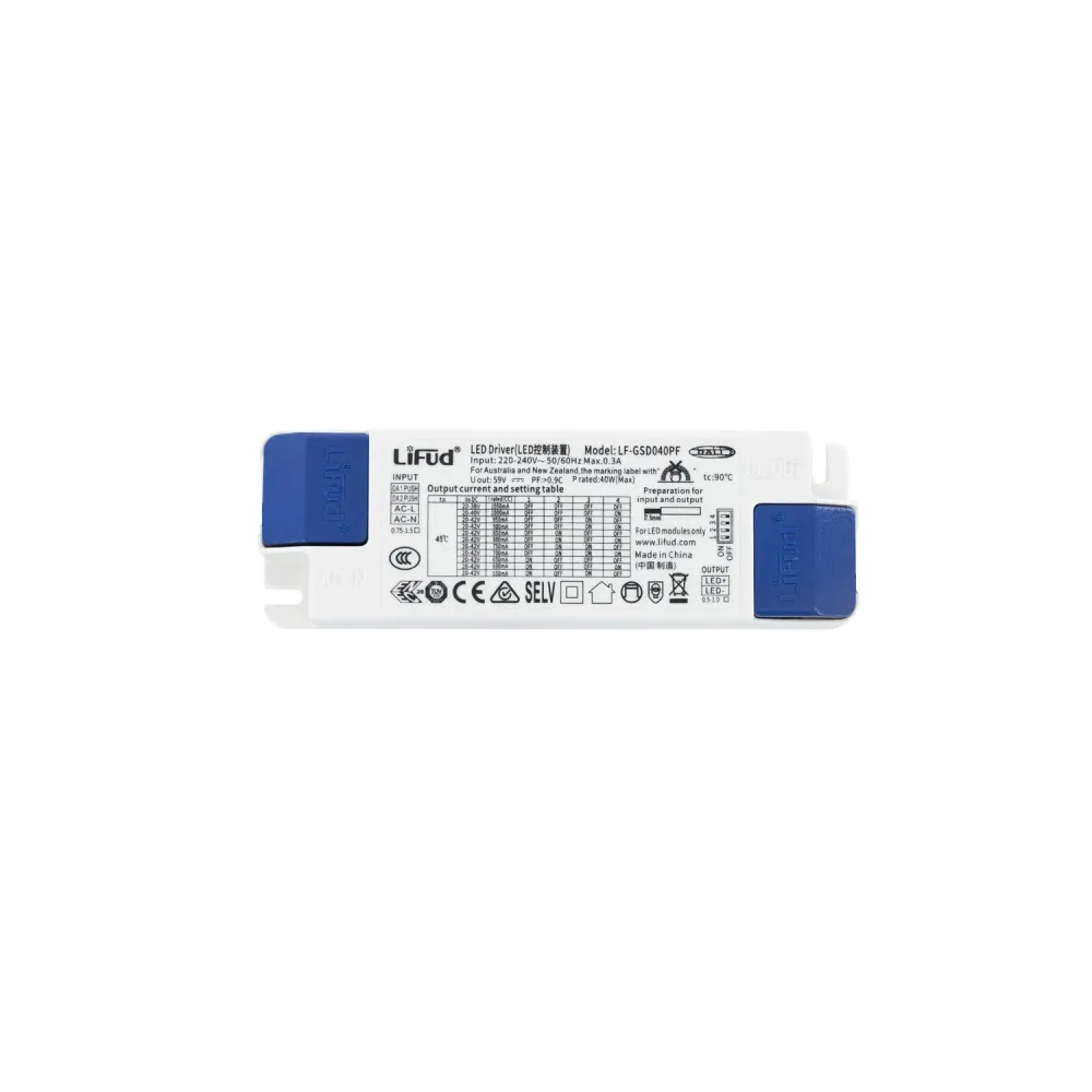 Convertisseur LIFUD Dimmable DALI 220-240V Sortie 9-42V DC 550-1050mA 23-40W Sans Scintillement LF-GSD040PF