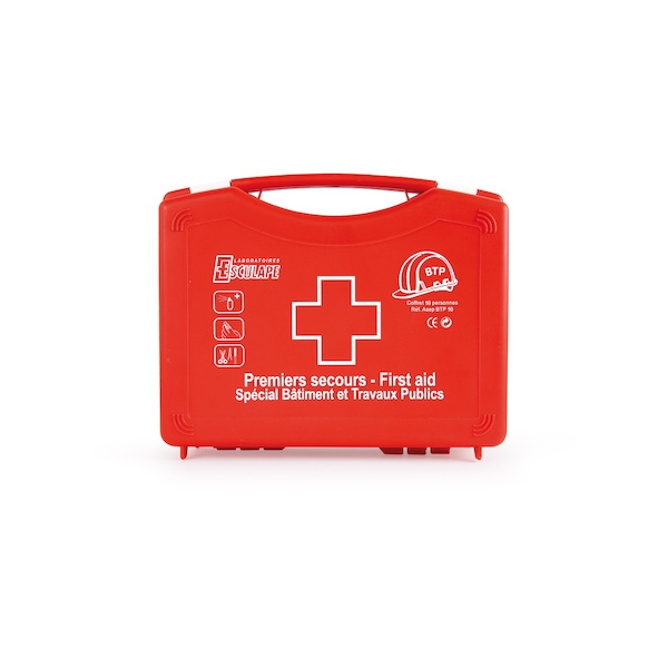 Boîte à Pharmacie Trousse de secours ASEP BTP pour 10 personnes - LABORATOIRES ESCULAPE
