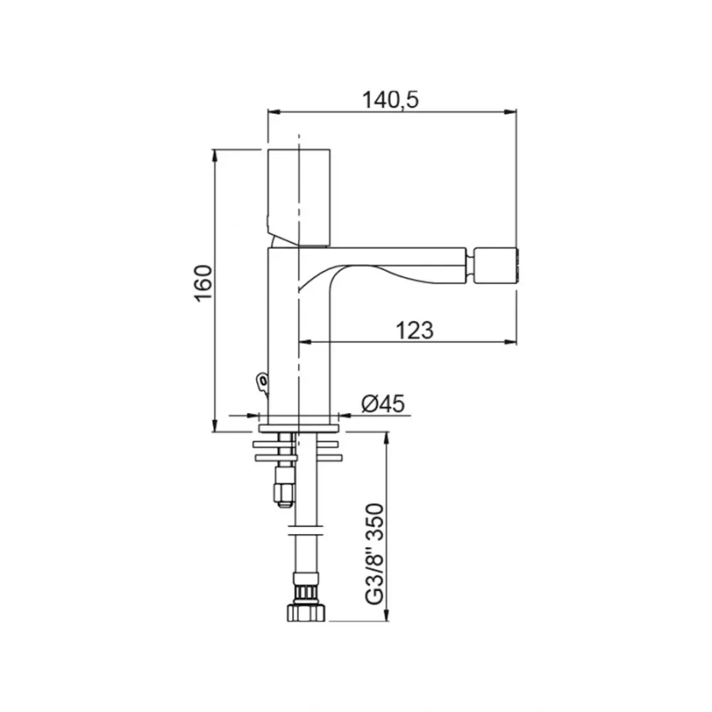 Crémaillère Robinet de bidet chromé et noir Tube