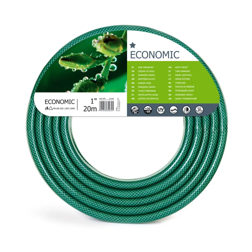 Inox AISI 304 Tuyau d'arrosage de jardinage économique Garden Cellfast, 1", 20 m, 3 couches