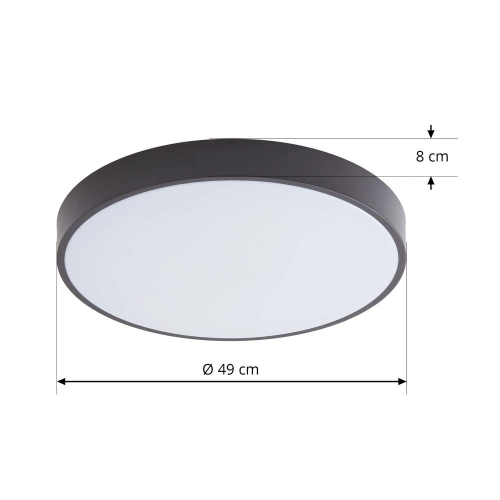 Lindby Évolué Plafonnier LED Innes noir 48cm RVB CCT Tuya